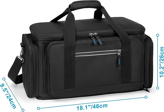 Trunab Portable Station Carrying Case Compatible with DJI 1000 Power Station Generator Protective Shoulder Bag with Transparent Front Panel and Heat-Dissipating Side ZippersBlack