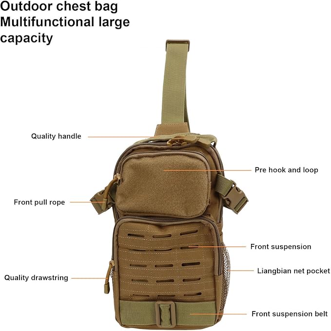 Outdoor Chest Sling BagPack for Camping TravelingWaterproofMultifunction