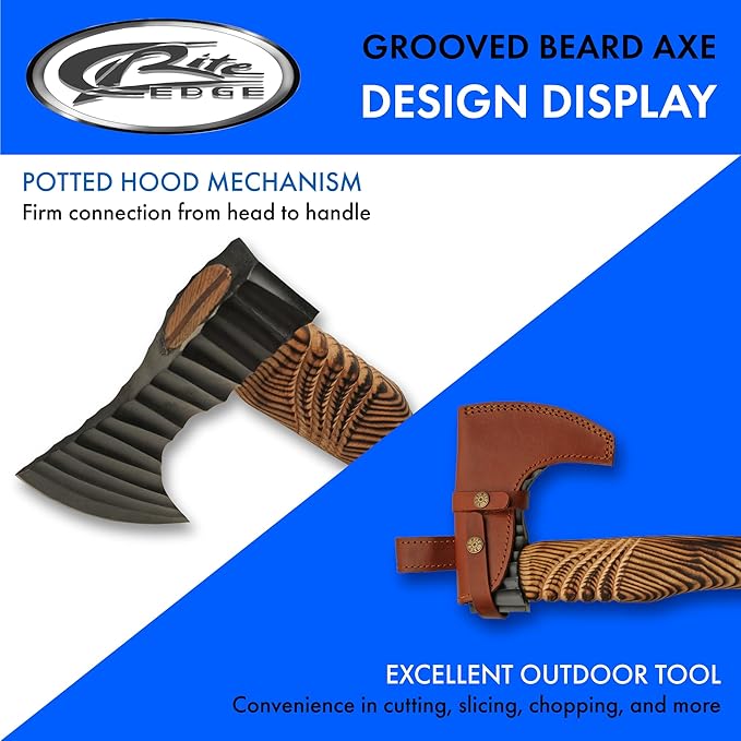 20 Wood Handle Carbon Steel Medieval Viking Axe with Sheath