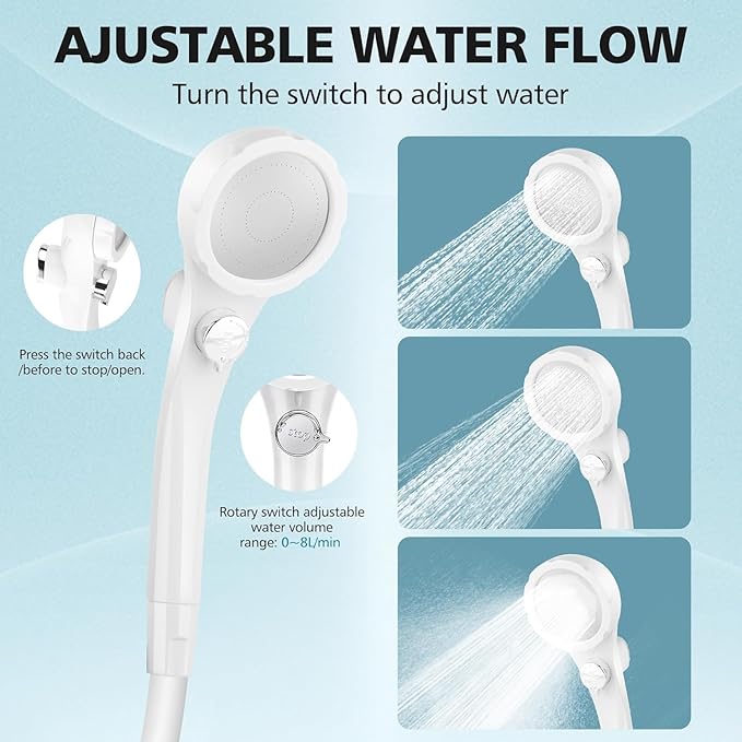 Portable Camping Shower 7800mAh Rechargeable Camp Shower Pump with LED Display 2 Mode Electric Portable Shower for Camping Hiking Travelling Washing