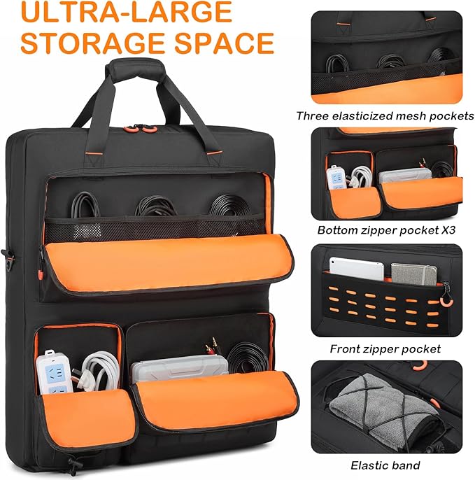 Solar Panel Carrying Case for Jackery SolarSaga 100W 100X 200W Solar Panel Storage Bag with Protective Liner Handle &amp Shoulder Strap for 2 Battery Panels &amp Accessories