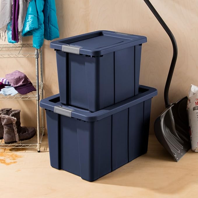 Sterilite 12-Pack Storage Bins with Lids Heavy Duty Totes Tuff1 30 Gallon Dark Indigo