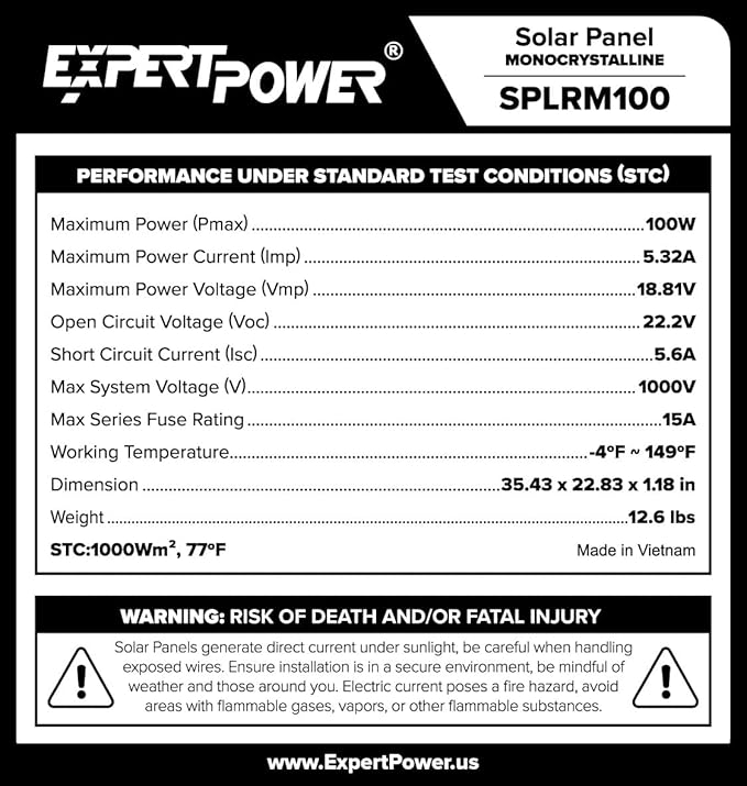 ExpertPower Solar Panel Kit | 200-watt 12-Volt Mono Solar Panel + MPPT 40A 12V/24V Solar Charge Controller for RV Marine Cabin Off-Grid DIY Solar Projects and More