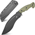 Eafengrow EF159 Fixed Blade Knife AUS-10 Steel Dog Leg shape Blade Micarta Handle Full Tang EDC Tool Straight Knifes for Jungle Camping Hunting Collection(Green)