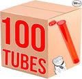 TUBES 100 Pack Tubes |109 MM Squeeze Top Child Proof Air-Tight Lid Eco-Friendly BPA-Free Plastic Container |Red