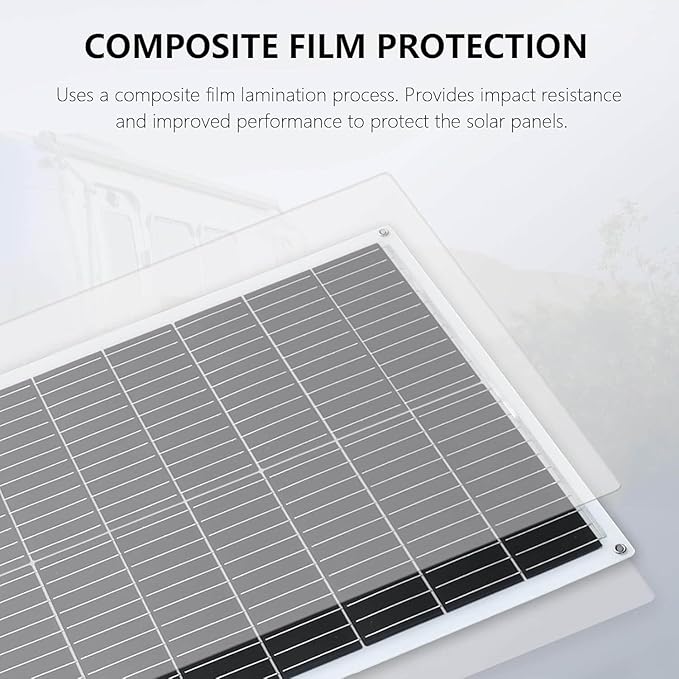 Flexible Solar Panel kit 200W 12V2PCS 100W Monocrystalline Module20A Charge ControllerExtension Cable Off-Grid Charger for RV Boat Van Car Curve Surfaces (White)