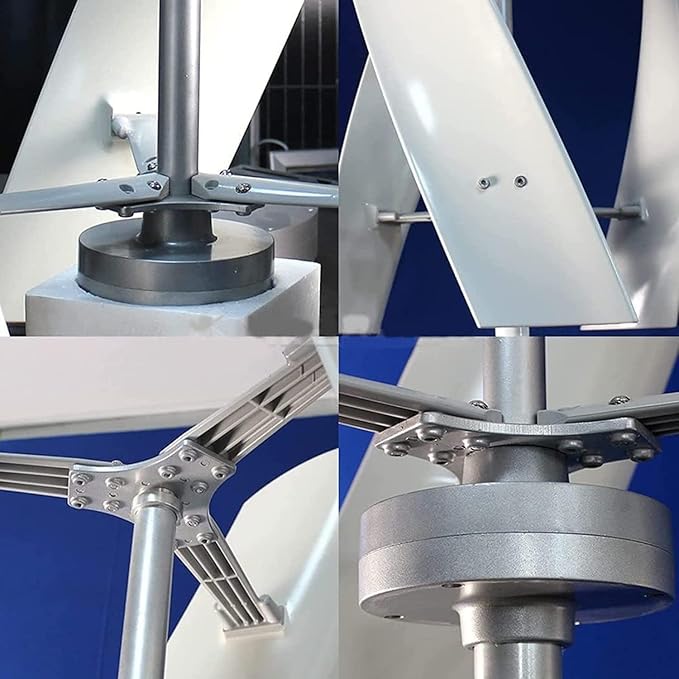 6000W Wind Turbine Kit - Low Speed 3 Blades Wind Generator with Controller for Renewable Energy Vertical Wind Power System