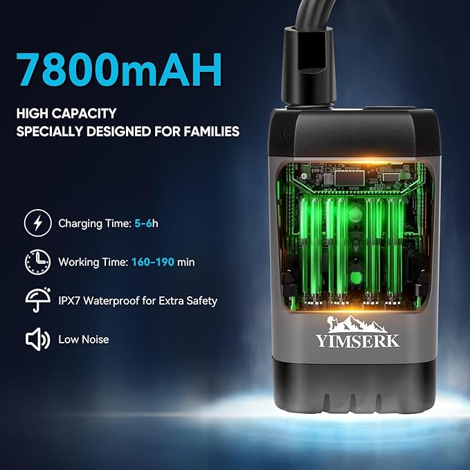 6000mAh Portable Shower for Camping with 2000W Immersion Water Heater – Rechargeable Camp Shower Pump 4-Mode Filtered Head LED Display Outdoor Camping Shower Kit for Travel Pets &amp Car Washing