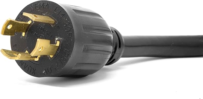 Wen PC1405 2 3 ft. 10-Gauge SJTW Generator Extension Cord Splitter (converts L14-30R to Two 5-20R outlets)