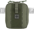 Tactical Camo IFAK Pouch MOLLE Medical Organizer with Elastic Storage Board Front Tool Slots and Rear Shear Pocket Attaches to Vest Belt or Backpack