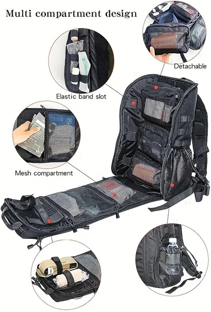 Compatible For Tactical Outdoor Medical Backpack Large Capacity Camping Mountaineering Emergency Bag(Ruins Green)