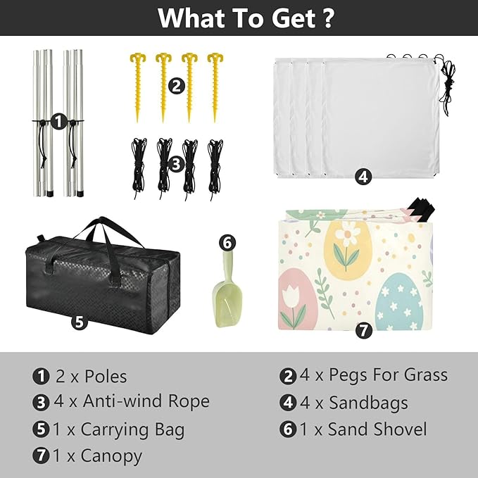 xigua Easter Egg Beach Tent Sun Shelter with Carrying Bag - Silver Coated Oxford Fabric Beach Canopy for Beach Camping Fishing - Includes Windproof Ropes Sandbags &amp Stakes