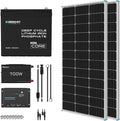 Renogy 200 Watt 12V Complete Solar Panel Starter Kit: 2pcs 100W Solar Panel + 30A Charge Controller + 100Ah Lithium Battery + 600W Premium Solar Inverter for RV Off Grid with Battery and Inverter