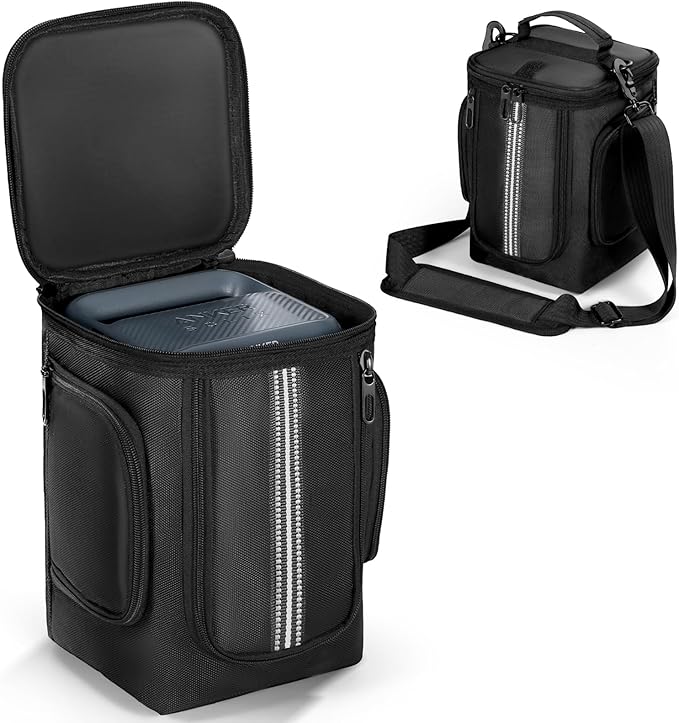 Carrying Case Compatible with Anker SOLIX C300 Portable Power Station Outdoor Travel Storage Bag with Side Zipper Two-Layer Pockets for Charging Cable and Accessories with Shoulder Strap