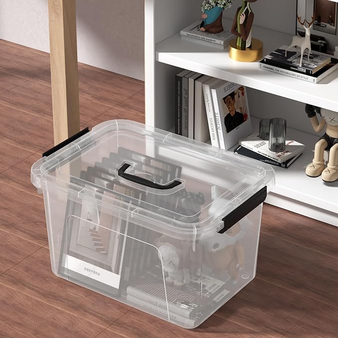 4-Pack 17.5 Quart Clear Storage Box Plastic Storage Bin with Lids