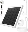 8W Solar Panel for Ring Camera Solar Panel Charger Compatible with Ring Stick Up Cam/Pro Battery Spotlight Cam/Pro/Plus Battery Includes Barrel Plug to USB-C Adapter IP65 Waterproof 10ft Cable