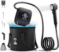 8000mAh Portable Camping Shower Upgrade Rechargeable Electric Shower Pump with 5 Gallon Bucket Intelligent LED DisplayPortable Shower for Outdoor