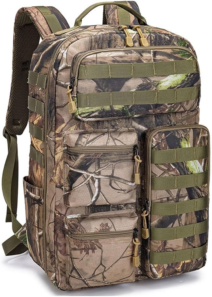 EUNOGO Hunting Backpack Camo Hunting Backpacks &amp duffle Bags Water resistant for Camping Hiking-30L(Green)