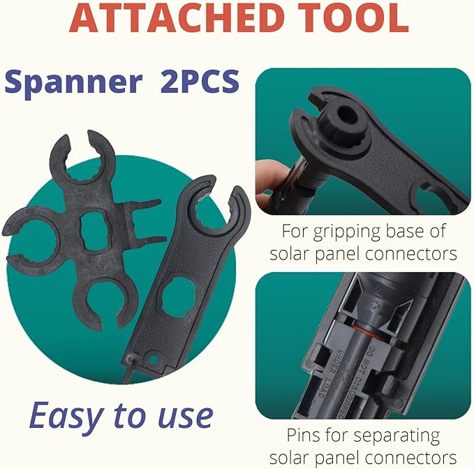 MC-4 Connector kit Solar Cable Connector kit 6 Pairs of Solar Connectors 2 Spanner Wrenches and a Wire Crimper Photovoltaic System Connector kit for Solar Panel Cable Assembly