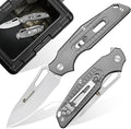 HX OUTDOORS Pocket Knife for Men Folding Knife with Clip D2 Steel Blade Titanium Handle Sharp EDC Tactical Knife for Camping Hiking Survival Outdoor Pocket Knives for Men Gift