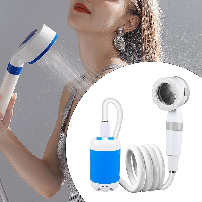 Electric Portable Outdoor Camp Shower Pump Travel Shower for Plants Car Wash Pet Cleaning USB Rechargeable 80.71inch Multicolor