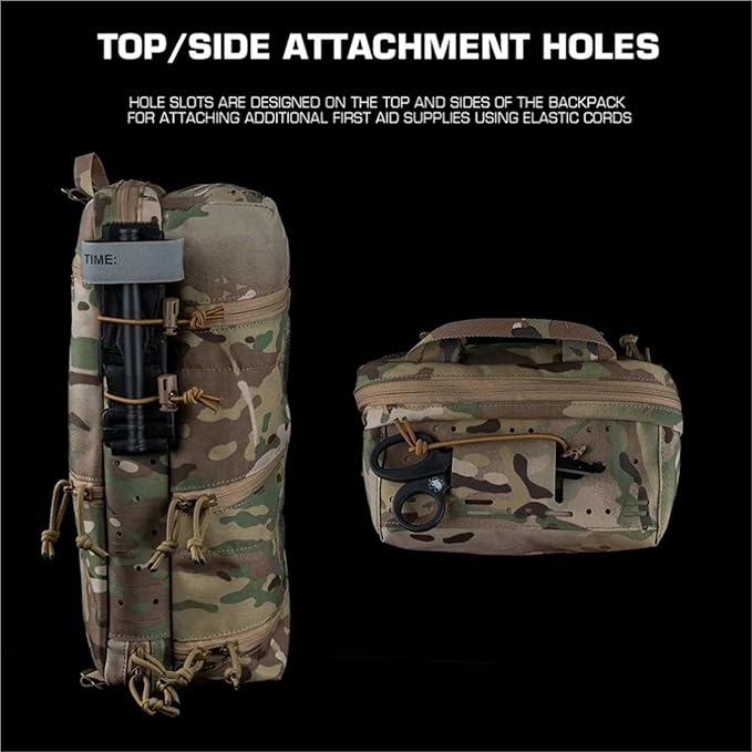 Bag Tactical Compact Assault Medical Backpack Outdoor Hunting Fishing Camping Motorcycle Multipurpose Back Panel(MC)