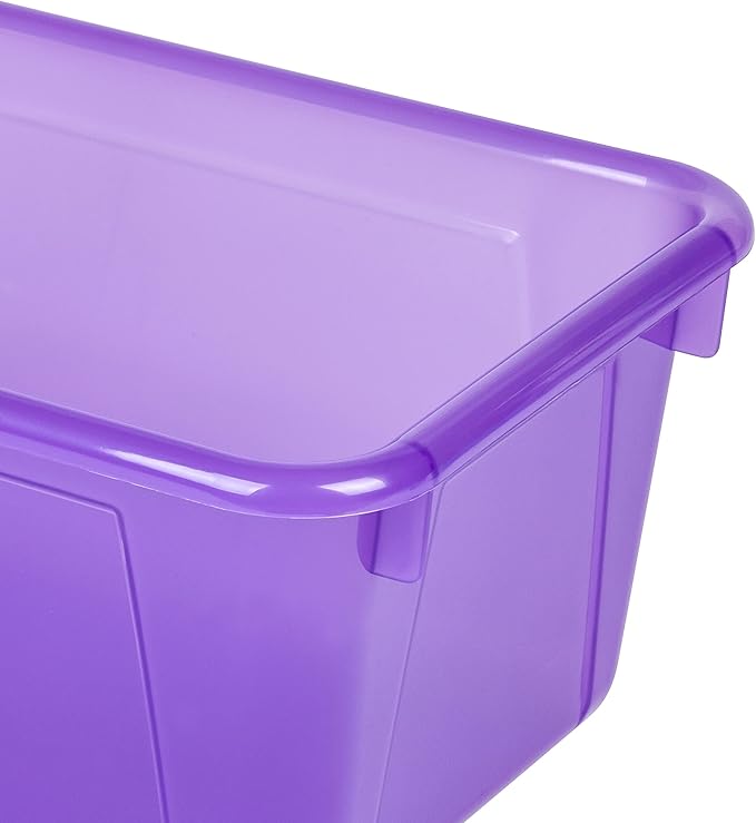 Storex Small Cubby Bins – Plastic Storage Containers for Classroom 12.2 x 7.8 x 5.1 inches Candy Violet 10-Pack (62478A05C)