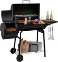 Royal Gourmet CC1830S BBQ Charcoal Grill and Offset Smoker | 823 Square Inch cooking surface Outdoor for Camping | Black