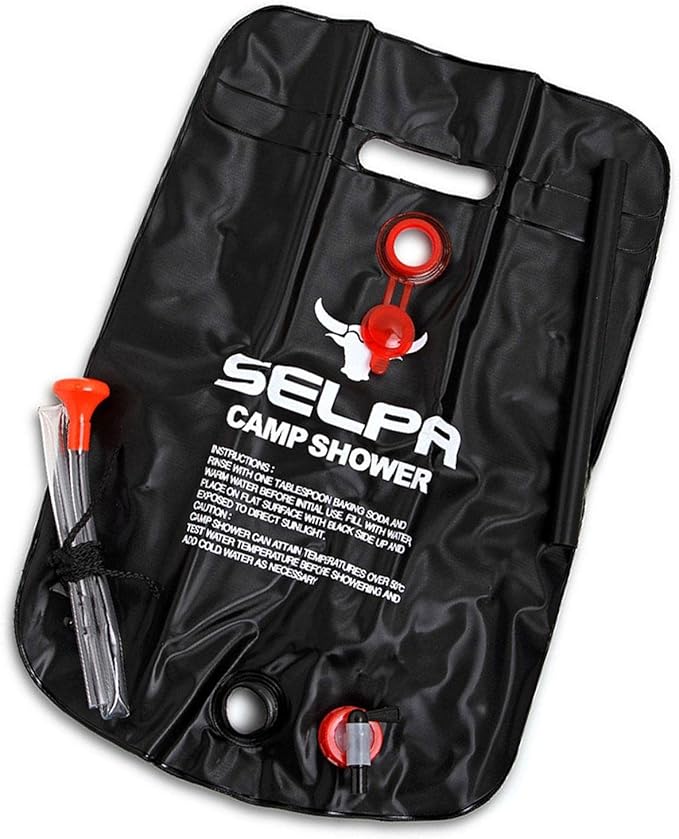 Solar Shower Bag 20L 20L Solar Shower Bag 5 Gallons/20L with Removable Hose and On-Off Switchable Shower Head for Camping Beach Traveling