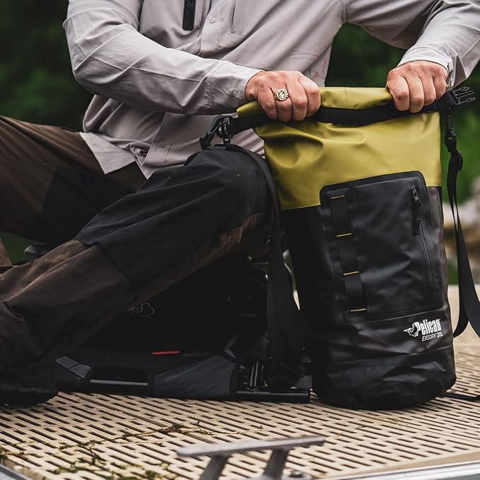 Pelican Waterproof Dry Bag - Exodry - Thick &amp Lightweight - Roll Top Dry Compression Sack Keeps Gear Dry for Kayaking Boating Beach Rafting Hiking Camping and Fishing