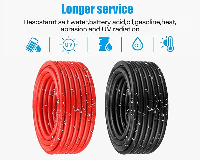 8 AWG Solar Cable 150FT Red + 150FT Black Tinned Copper Wire 8 Gauge Solar Panel Wire for RV Automotive Trailer Marine Outdoors