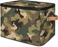 Storage Bins with Lids Brown Green Camo Storage Basket Clothes Organizer with Handles Closet Storage Containers for Clothing Bedding Blanket