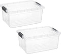 Superio Storage Bins with Lids- 2 Pack 21 Qt Clear Boxes for Organizing Stackable Plastic Containers- BPA Free Non-Toxic Odor Free Organizer for Home Office Dorm