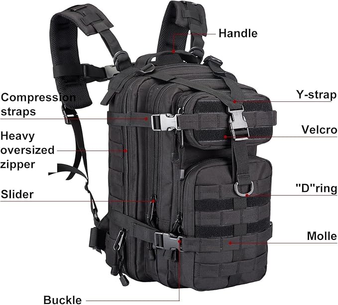 Small Military Tactical Backpack Army Assault Rucksack GYM Hiking Bug Out Bag