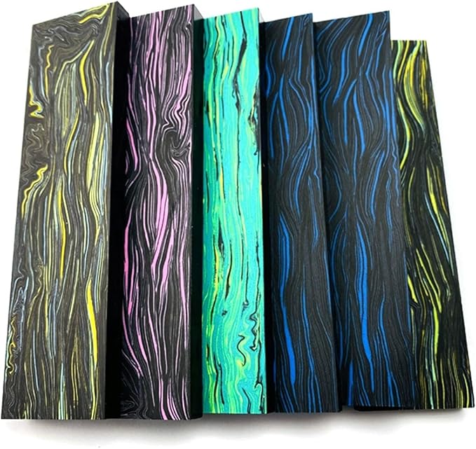 Black Purple Knife Handle Scales BlankCustomized Resin DIY Carving Decoration Material 2pcs(170x43x6mm4PCS)