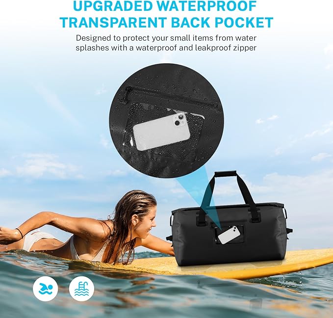 Gonex 40L 60L 80L Extra Large Waterproof Duffle Travel Dry Duffel Bag Heavy Duty Bag with Durable Straps &amp Handles for Kayaking Paddleboarding Boating Rafting Fishing
