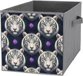 Clever Cube Storage Bins Starry Sky White Tiger Cute Practical Organizer for Small Spaces Fashionable Storage Solution