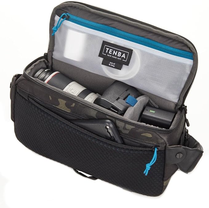 Tenba Axis v2 6L Sling Bag for DSLR and Mirrorless cameras and lenses – MultiCam Black (637-763)