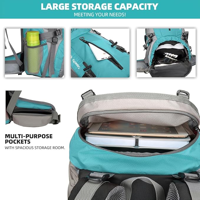 70L Camping Hiking Backpack with Rain Cover Waterproof Backpacking Backpack for Hiking Treeking Climbing Outdoor