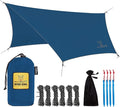 Wise Owl Outfitters Hammock Rain Fly – Waterproof Camping Tarp Cover with Tent Stakes &amp Carry Bag Ultralight Shelter for Backpacking &amp Outdoor Shade