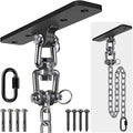 Dolibest Hanging Kits Hammock Chair Hardware Heavy Duty Swing Hanger with Chain for Indoor Outdoor Playground Hanging Hammock Chair Punching Bags 4 Screws 600 LB Capacity 3.28ft 360° Rotation