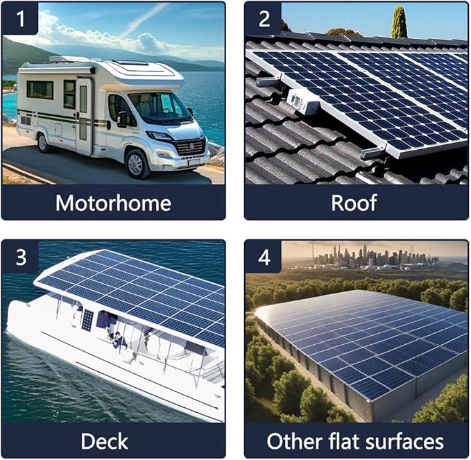 Solar Panel Mounting Brackets PC Corner Bracket Solar Panel Roof Drill-Free Mount for RV Boats 1Set - 4pcs White