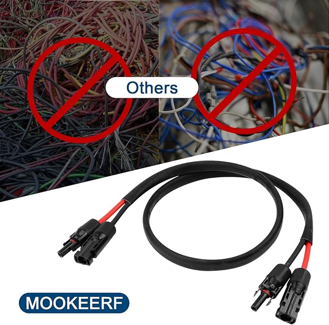 Solar Panel Extension Cable - 10AWG 100FT Solar Wire with Female &amp Male Waterproof Connector Flame Retardant Protective Sleeving PV Wire for RV Photovoltaic Systems Home Boat Solar Panels Car