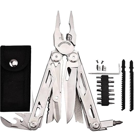 Multitool Set with Pliers Knife Scissors for DIY Repair Camping EDC Survival Gear(DL30 Yellow)