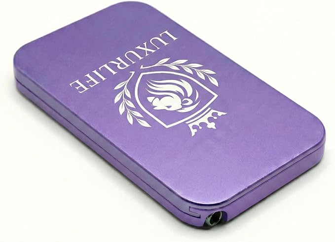 Premium Metal 8-compartment Dual-row Storage Box with Laser-Engraved Lion Crest Mirror Gift Set