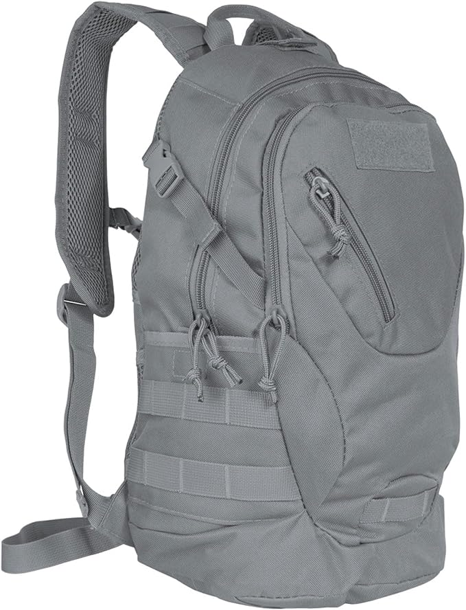 FOX OUTDOOR PRODUCTS Scout MOLLE Day Pack | Compact 20L Tactical Backpack with Hydration Sleeve for EDC Hiking &amp Outdoor Use Shadow Gray