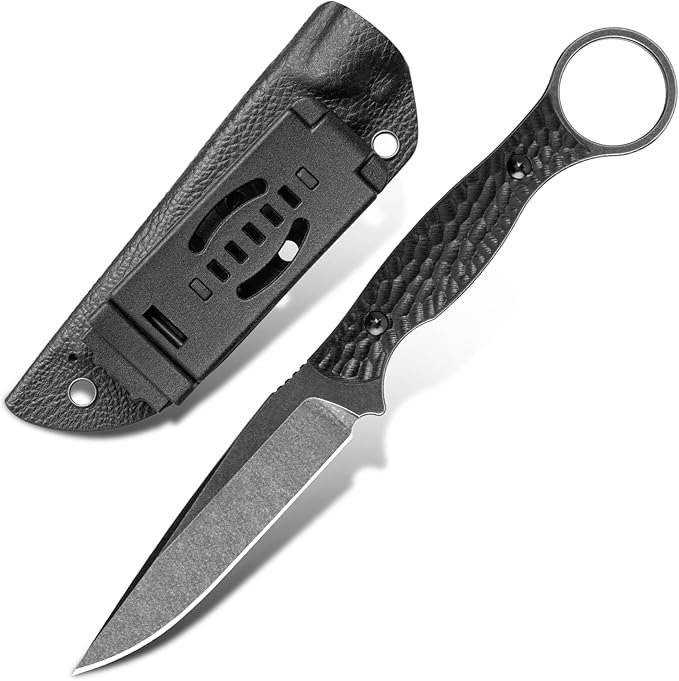 Camping Knife Fixed Blade Knife with Kydex Sheath 8Cr13Mov Steel Suitable for Hiking Camping Homework Gift for Men