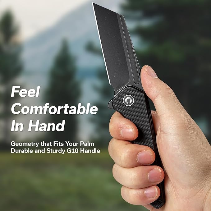 CIVIVI Pocket Knife for Men ExOne Folding Knife with Flipper 2.94 Nitro-V Reverse Tanto Blade G10 Handle for Perfect EDC Gift C23036-1