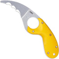 CRKT Bear Claw Fixed Blade Knife with Sheath: Rafting Rescue Self-Defense Serrated Blade with Blunt Tip Yellow Glass-Reinforced Nylon Handle Positive Sheath Lock 2511Y