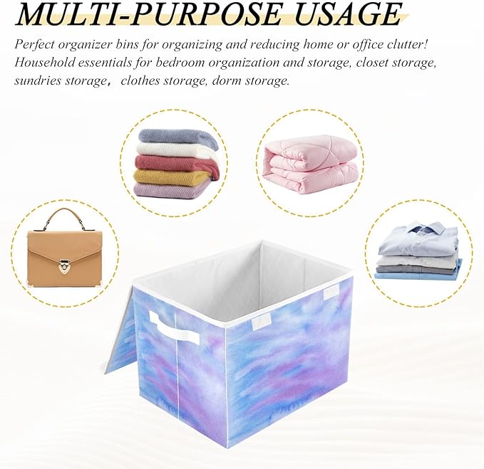 Gradient Storage Container with Lid Collapsible Clothing Storage Lids for Clothes for School Supply Dormroom Storage